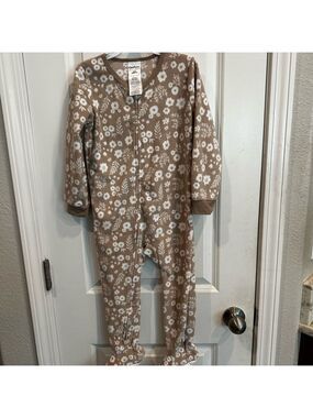 Gerber Brown Floral Kids One Piece Footie